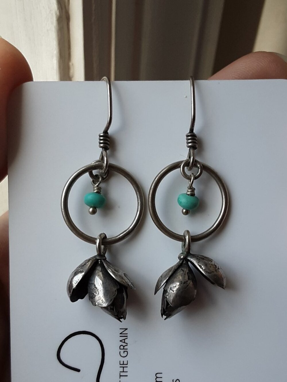 Ashley Weber turquoise succulent earrings
